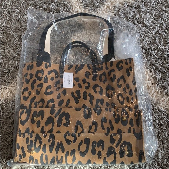 Clare V Handbags - Clare V. Simple Leopard Print Suede Tote